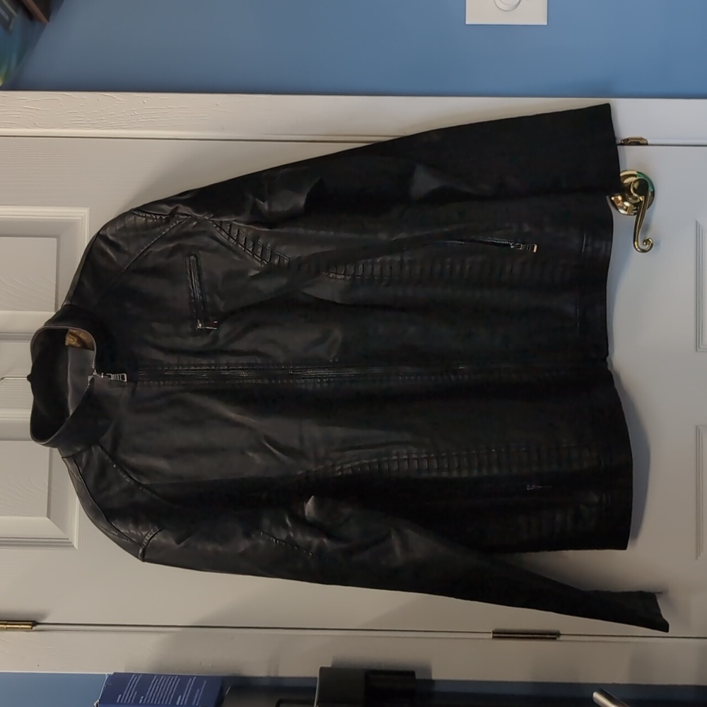 PU leather men jacket XL NWT